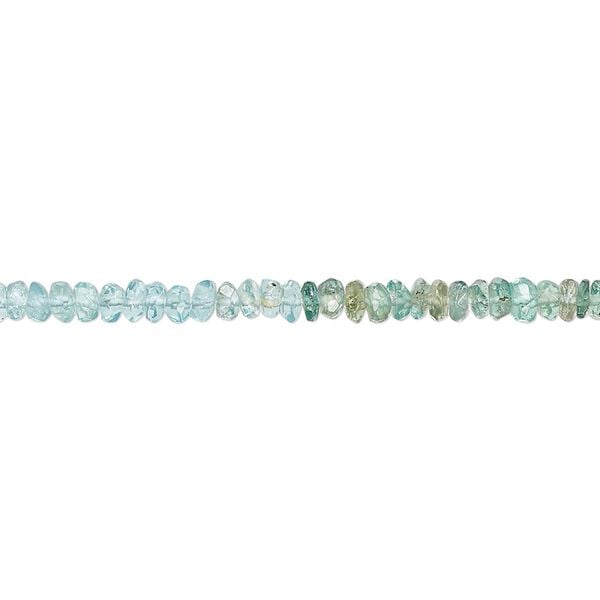 Apatite 1pkg1, hand-cut faceted rondelle bead natural 13 inch 3x1mm-4x2mm image number 0