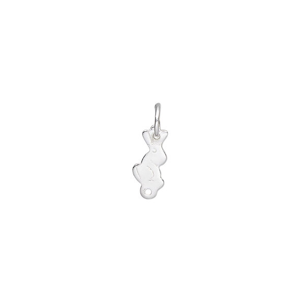 Charm, sterling silver, 10x5mm rabbit with loop. Sold per pkg of 8. image number 0