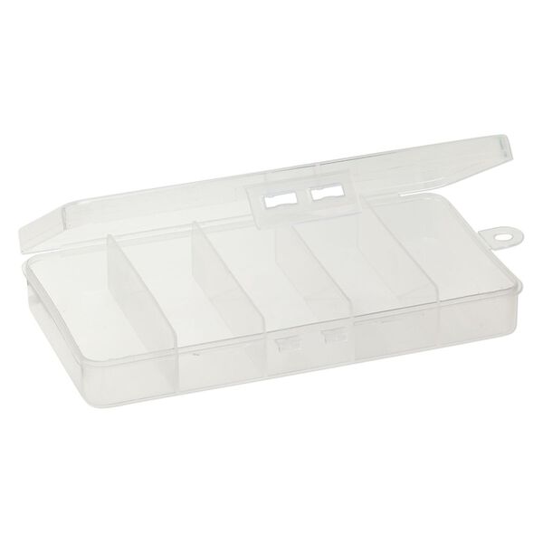 Organizer box, plastic, clear, 5 long cells, 7x3-3/4 x1 inch. Sold per pkg of 2. image number 1