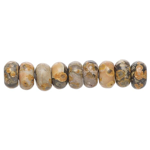 Leopardskin jasper 1pkg10, rondelle bead natural 8x5mm image number 0