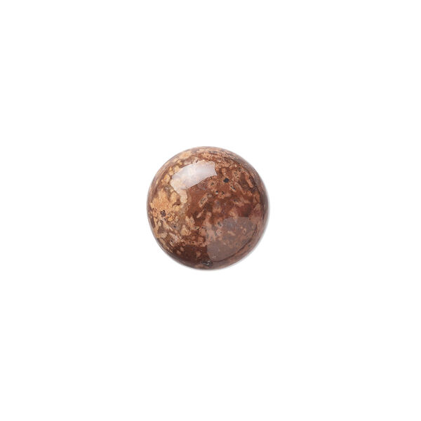 Brown chrysanthemum stone 1pkg2, calibrated round cab natural 14mm image number 0
