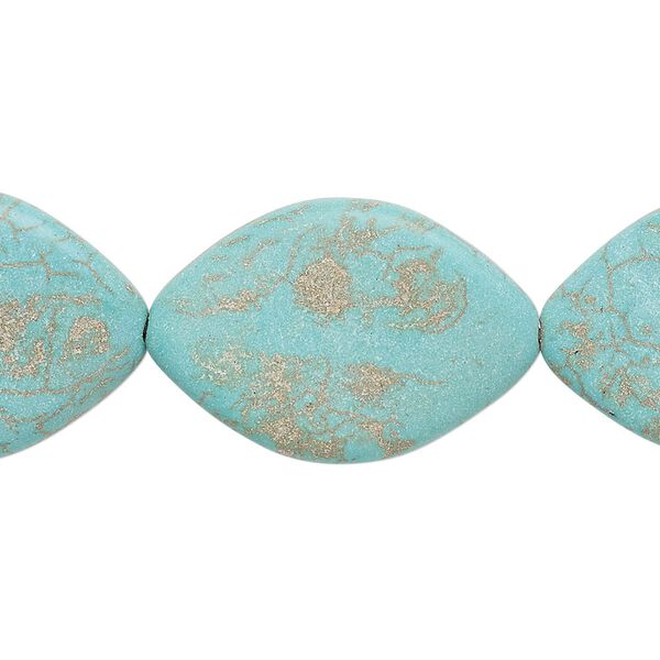 Magnesite 1pkg1, twisted flat marquise bead 15 inch 28x20mm-29x20mm image number 0