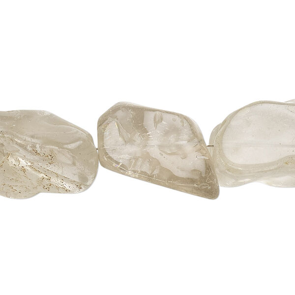 Smoky quartz 1pkg1, tumbled nugget bead 7 inch medium image number 0