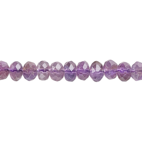 Amethyst 1pkg1, faceted rondelle bead natural 15.5-16 inch 5x4mm-6x5mm image number 0