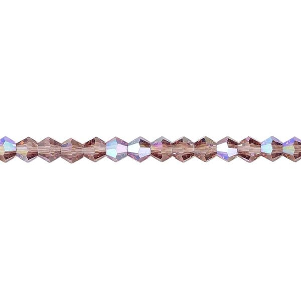 Bead 1pk transparent medium purple AB, Celestial Crystal® 4mm bicone 15.5-16 inch image number 0