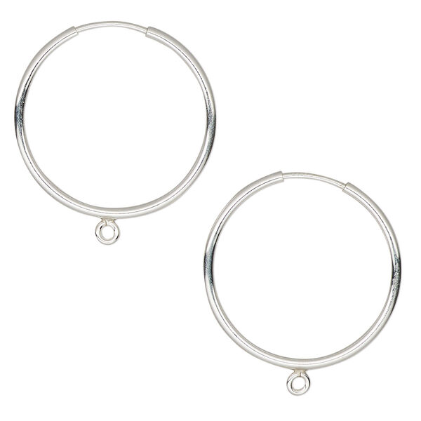 Earring hoop 1pkg2 sterling silver, 20mm / endless loop / closed loop, 21 gauge 1 pair image number 0