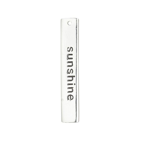 Focal, sterling silver and enamel, black, 32.5x5.5mm single-sided rectangle with "sunshine." Sold individually. image number 0