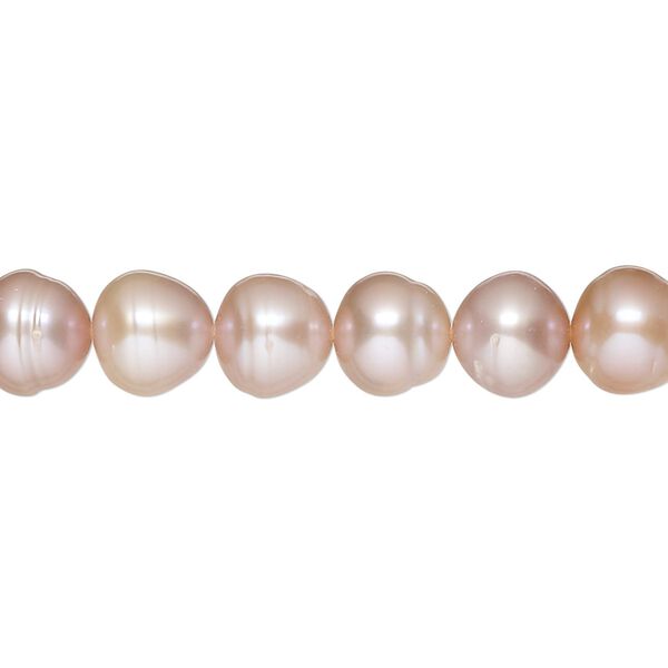 Pearl, cultured freshwater pearl (natural), mauve, 7-8mm semi-round, 0.4-0.6mm hole, D grade, Mohs hardness 2-1/2 to 4. Sold per 15-inch strand. image number 0