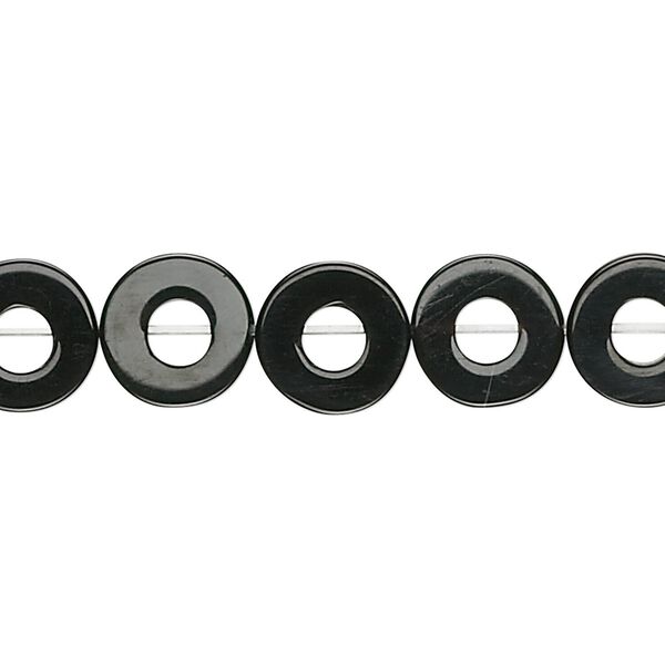 Black onyx 1pkg1, donut bead 15.5-16 inch 10mm image number 0
