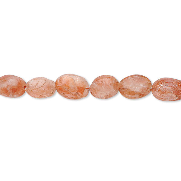 Sunstone 1pkg1, hand-cut oval bead 15.5-16 inch 8x6mm image number 0