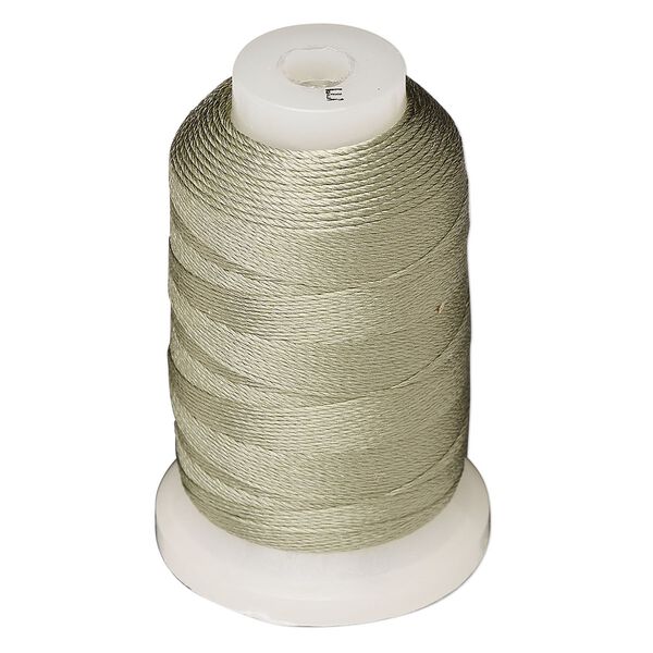 Thread, Purely Silk™, dark green, size E. Sold per 200-yard spool. image number 0
