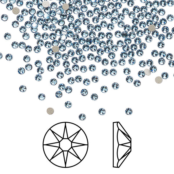 Flat back 144pk cool blue foil back, Crystal Passions® Regenerated 1.7 to 1.9mm rose round SS5 2058 image number 0