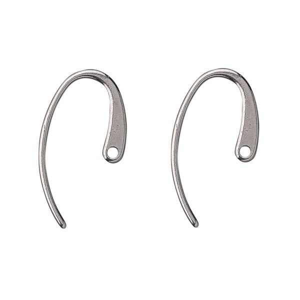 Ear wire hook 1pkg20, 13mm oval, 18 gauge stainless steel 10 pair image number 0