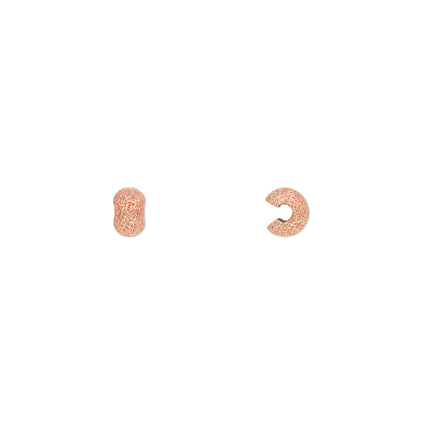 Crimp cover, copper-plated brass, 4mm stardust round. Sold per pkg of 100. image number 0