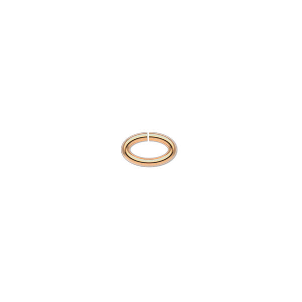 Jump ring, gold-plated brass, 8x5mm oval, 5.7x2.7mm inside diameter, 16 gauge. Sold per pkg of 100. image number 0