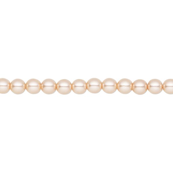 Pearl 600pk peach, Preciosa Czech crystal 4mm round image number 0