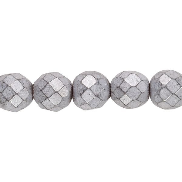 Hemalyke™ 1pkg1, matte electroplated faceted round bead 15.5-16 inch 10mm image number 0