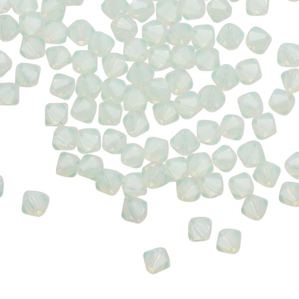 Bead 48pk chrysolite opal, Preciosa Czech crystal 4mm bicone image number 0