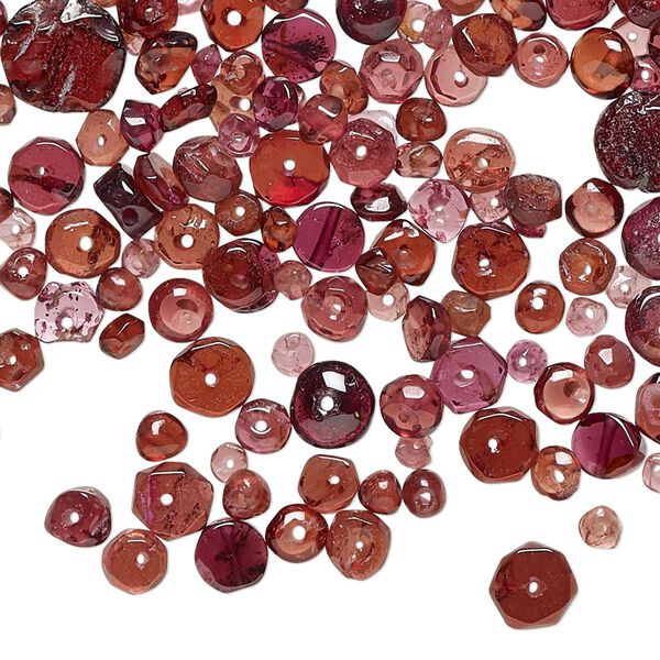 Rhodolite garnet / garnet 1pkg1, hand-cut mixed shape bead natural 1 oz mix 3x2mm-7mm image number 0
