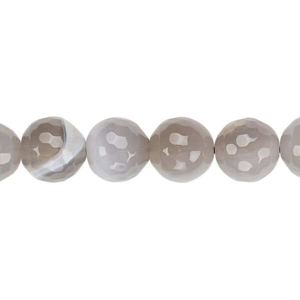 Agate 1pkg1, faceted round bead 15 inch 10mm image number 0