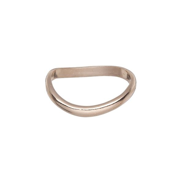 Ring, Create Compliments®, rose gold-plated sterling silver, 4mm wide concaved, size 9. Sold individually. image number 0