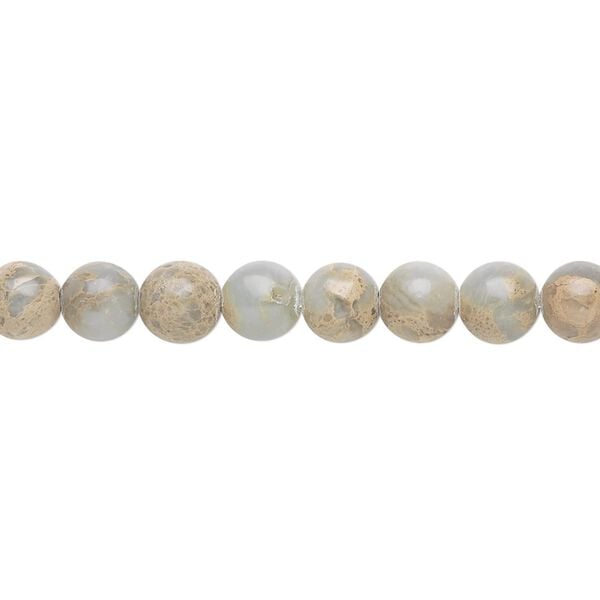 Aqua terra "jasper" 1pkg1, round bead natural 15.5-16 inch 6mm image number 0