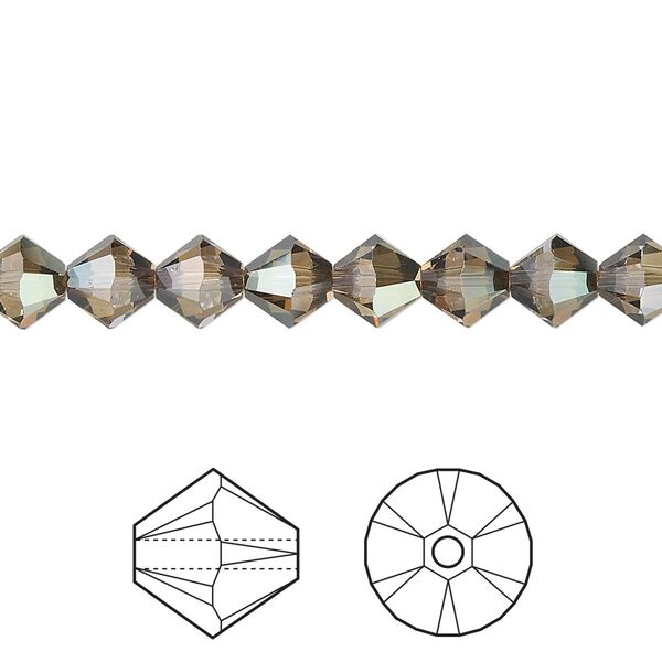 Bead 24pk crystal bronze shade, Crystal Passions® 6mm bicone 5328 image number 0