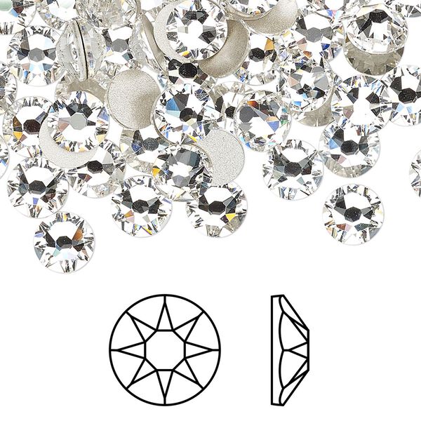 Flat back 288pk crystal foil back, Swarovski® 6.32-6.5mm rose round SS30 2088 image number 0