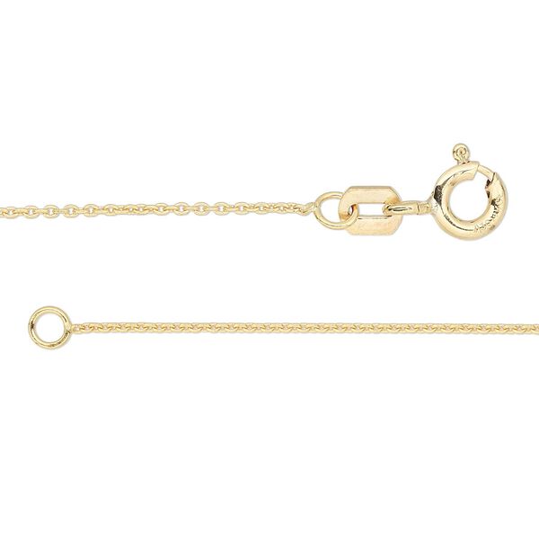 Chain, Gossamer™, 14Kt gold-filled, 1mm oval cable, 16 inches with springring clasp. Sold individually. image number 0