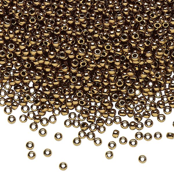 Seed bead, TOHO BEADS®, glass, pkg/50g, #11 round, opaque bronze (TR-11-221). image number 0