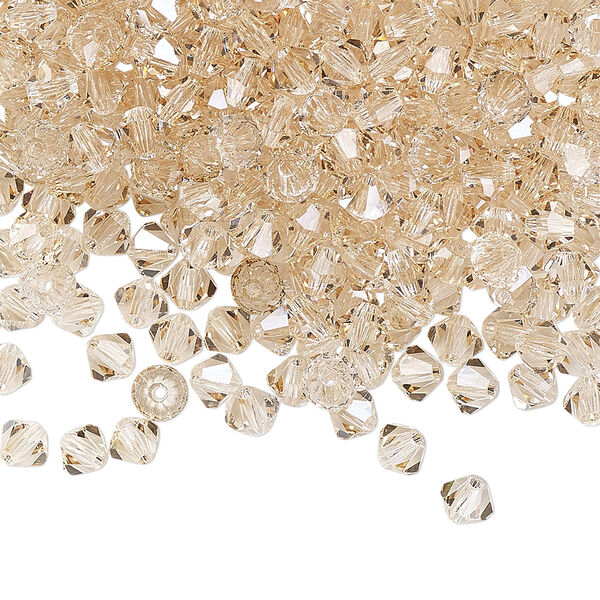 Bead 48pk crystal honey, Preciosa Czech crystal 4mm bicone image number 0