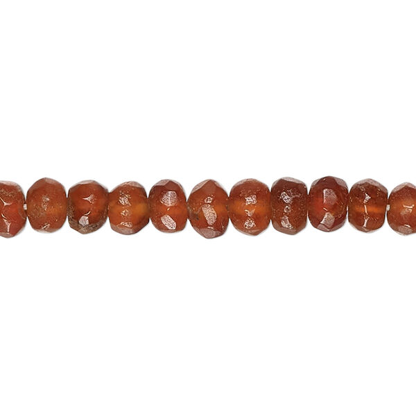 Hessonite garnet 1pkg1, hand-cut tumbled faceted pebble bead natural 14 inch small image number 0