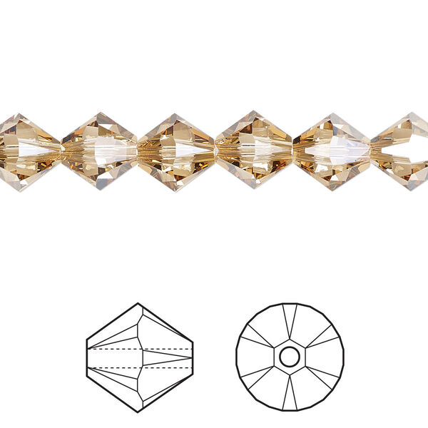Bead 12pk crystal golden shadow, Crystal Passions® 8mm bicone 5328 image number 0