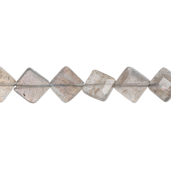 Labradorite 1pkg1, hand-cut faceted diamond bead natural 8 inch 9x9mm-12x12mm image number 0