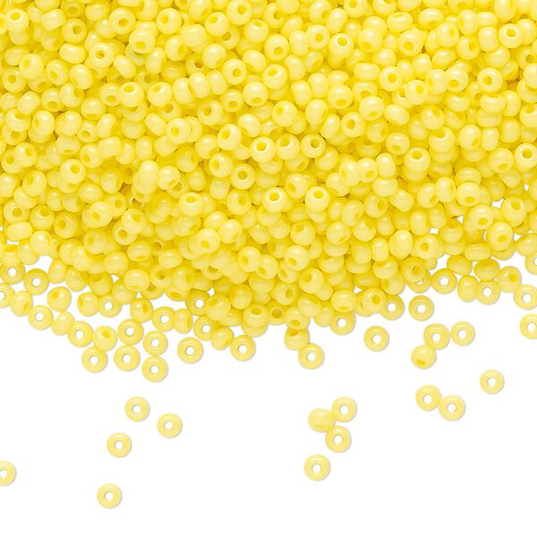 Seed bead, Preciosa Ornela Czech glass, pkg/500g, #11 rocaille, opaque terra intensive dyed yellow chalkwhite, (16A86). image number 0