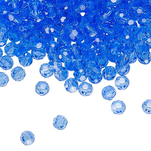 Bead 720pk sapphire, Preciosa Czech crystal 4mm round image number 0