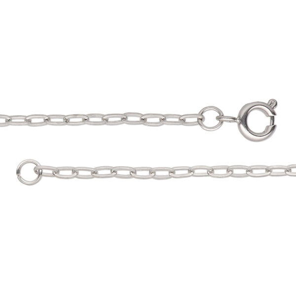 Chain, stainless steel, 2.2mm paperclip. 36 inches with springring clasp. Sold individually. image number 0