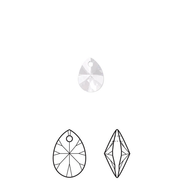 Drop 6pk crystal, Crystal Passions® 8x6mm pendant mini pear 6128 image number 0