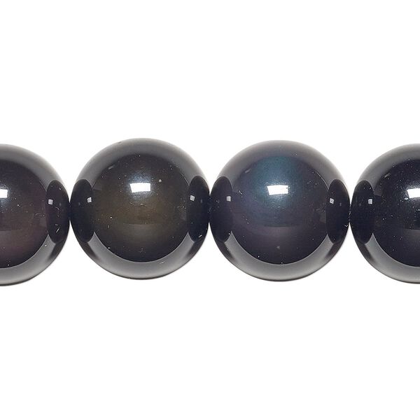 Rainbow obsidian 1pkg1, round bead natural 8 inch 16mm image number 0