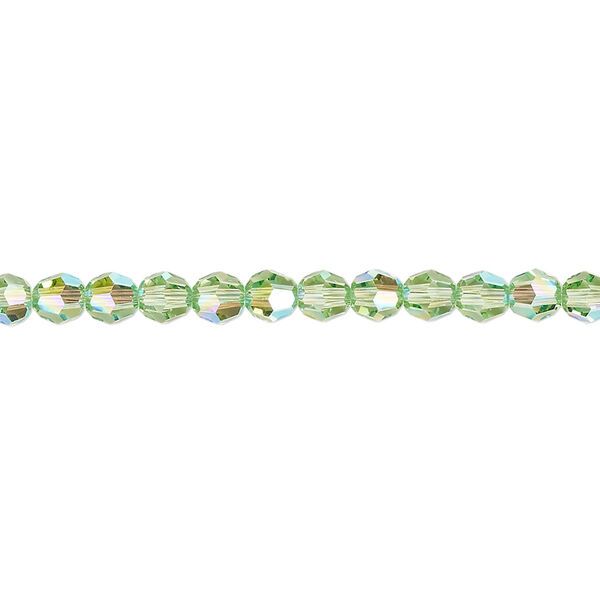 Bead 720pk peridot shimmer, Swarovski® 4mm round 5000 image number 0