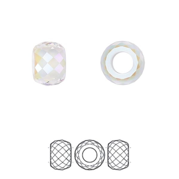 Bead 12pk crystal shimmer 2X, Swarovski® 11x7.75mm briolette XXL hole 5043 image number 0