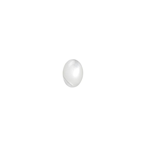 Cabochon, mother-of-pearl shell (bleached), white, 7x5mm calibrated oval, Mohs hardness 3-1/2. Sold per pkg of 6. image number 0