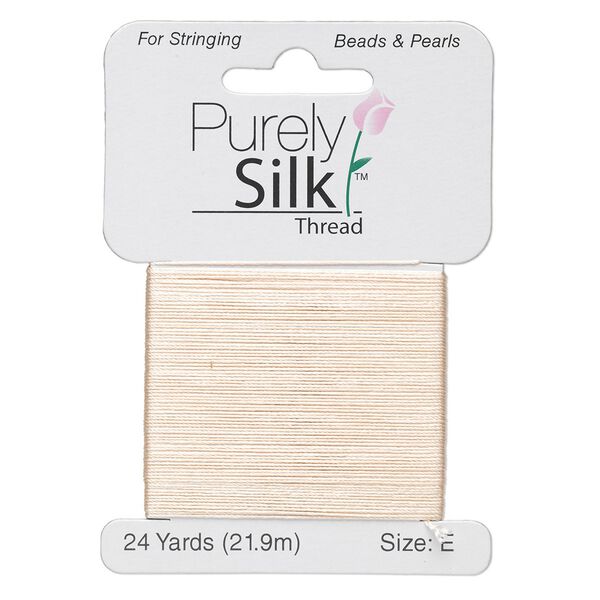 Thread, Purely Silk™, pink, size E. Sold per 24-yard card. image number 0