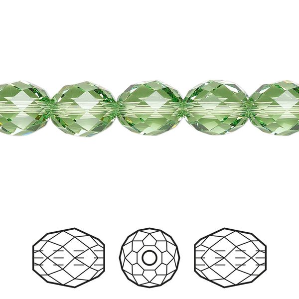 Bead 72pk peridot, Swarovski® ReCreated™ 9.5x8mm olive briolette 5044 image number 0