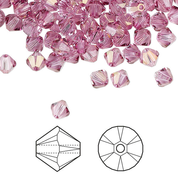 Bead 144pk dark rose, Crystal Passions® 5mm bicone 5328 image number 0