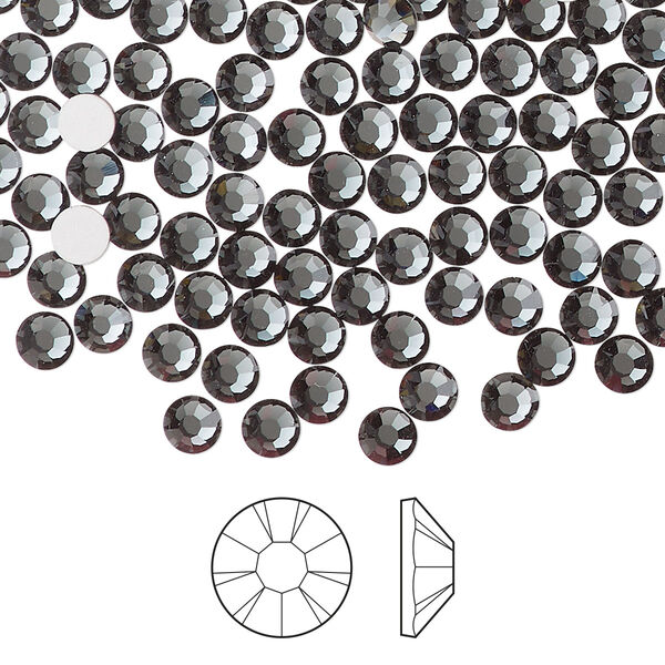Flat back 144pk light graphite foil back, Preciosa MAXIMA Czech crystal rhinestone 3.8-4mm chaton rose round SS16 image number 0