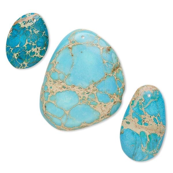 Magnesite 1pkg3, top-drilled freeform focal mix 34x24mm-88x42mm image number 0