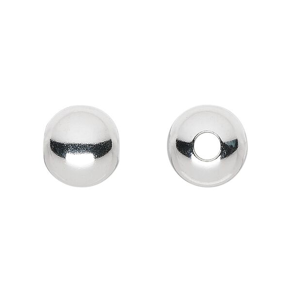 Bead, sterling silver, 12mm round. Sold per pkg of 10. image number 0