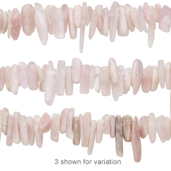 Bead, kunzite (natural), large to extra-large Hawaiian chip, Mohs hardness 6-1/2 to 7. Sold per 15-1/2" to 16" strand. image number 0