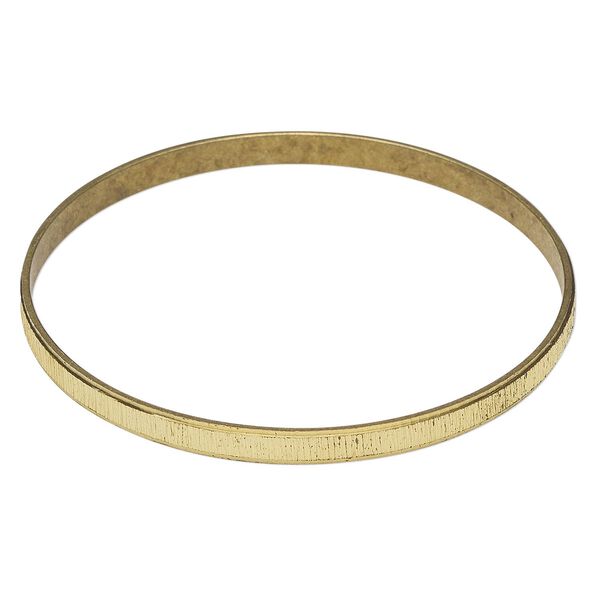 Bracelet, bangle, antique brass-finished brass, textured, 4.8mm wide, 8 inches. Sold individually. image number 0